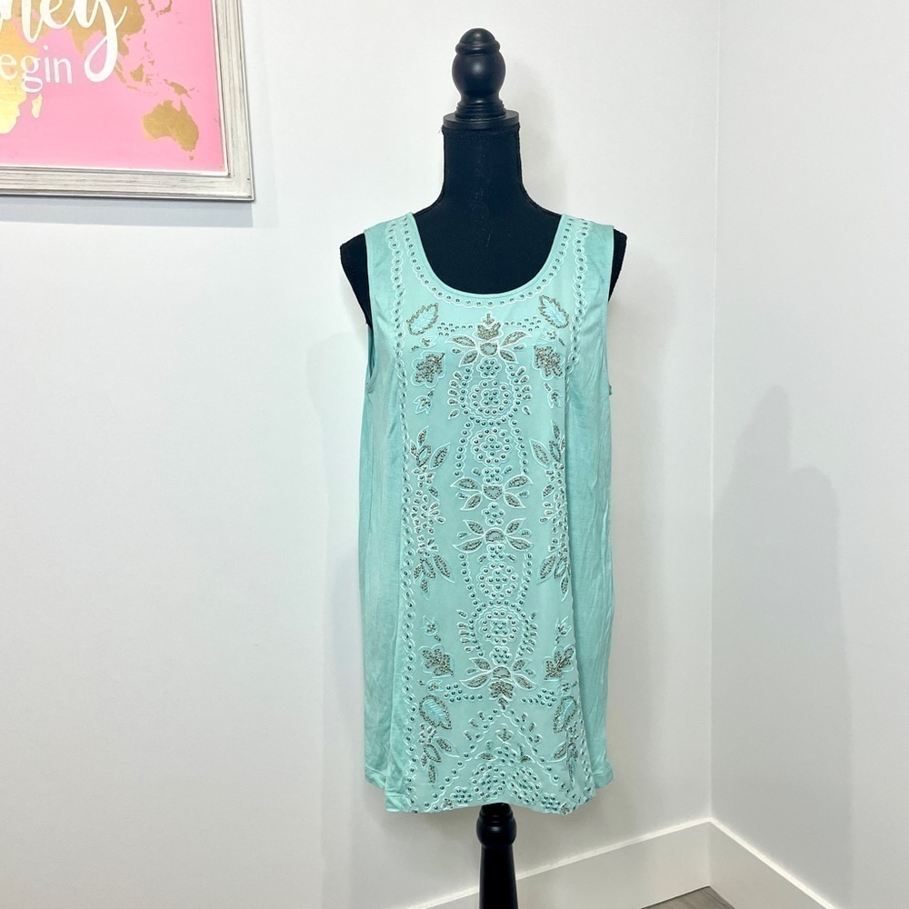 Anthropologie Ranna Gill Sleeveless Beaded Mini Dress